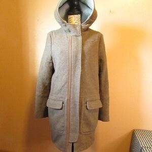 Esprit Women's Hooded Gray Wool Blend Winter Coat